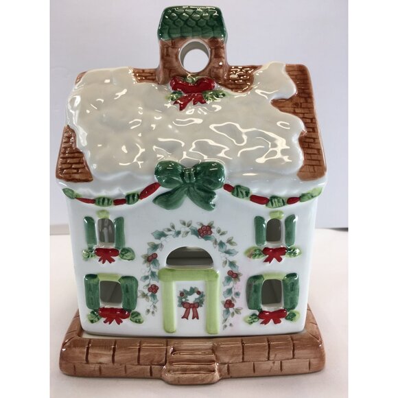 Pfaltzgraff Winterberry Christmas House Tea Light Candle Holder - Picture 12 of 14